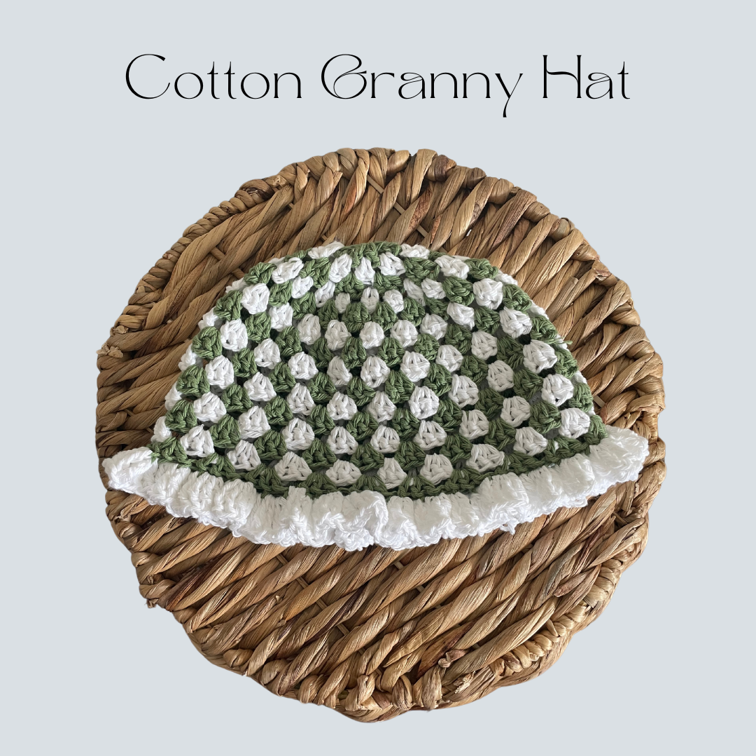 Cotton Granny Hat w/ Frills
