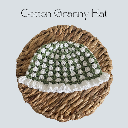 Cotton Granny Hat w/ Frills